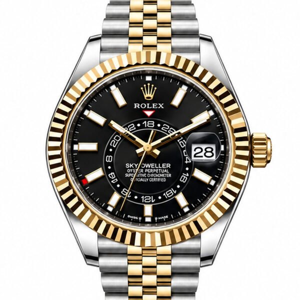 Sky Dweller Acciaio Oro Giallo Quadrante Nero ETA 2836.2