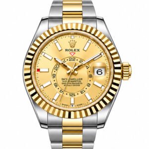 Sky Dweller Acciaio Oro Giallo Quadrante Champagne ETA 2836.2