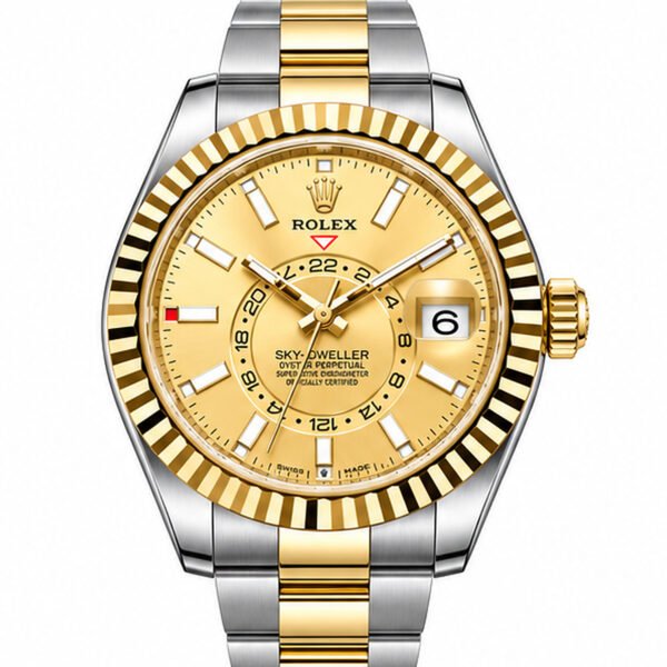 Sky Dweller Acciaio Oro Giallo Quadrante Champagne ETA 2836.2