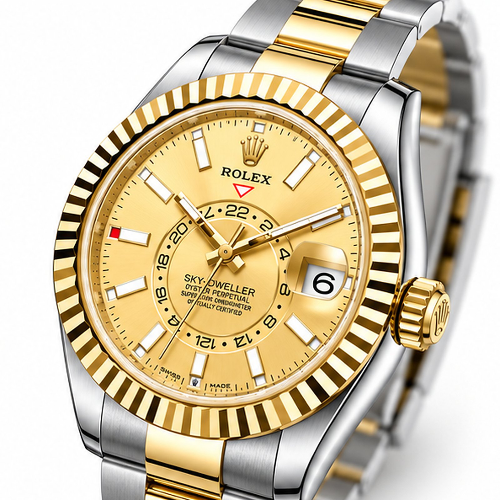 Sky Dweller Acciaio Oro Giallo Quadrante Champagne ETA 2836.2 - immagine 2