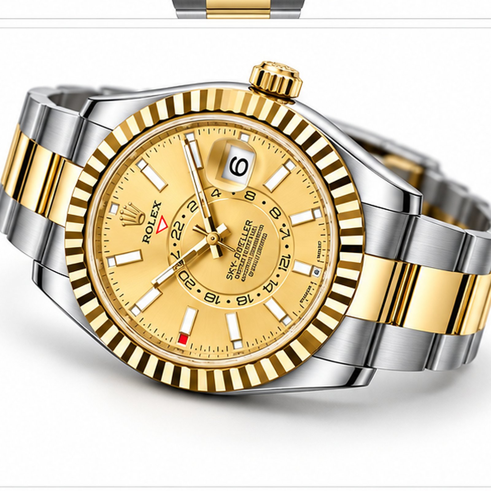 Sky Dweller Acciaio Oro Giallo Quadrante Champagne ETA 2836.2 - immagine 3