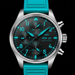 iwc pilot's watch chronograph acciaio nero turchese