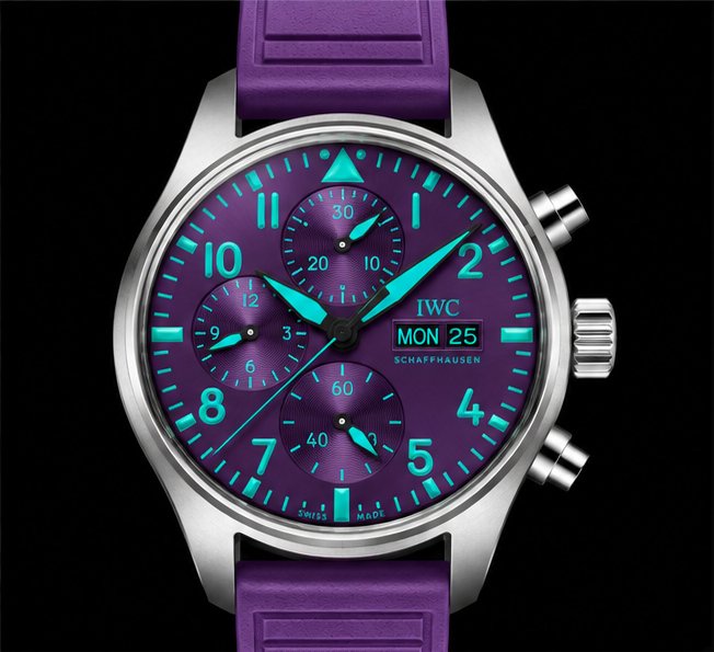 iwc pilot's watch chronograph viola turchese