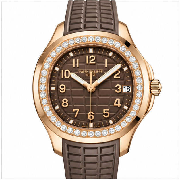 Patek Philippe Aquanaut Oro Rosa Diamanti Marrone