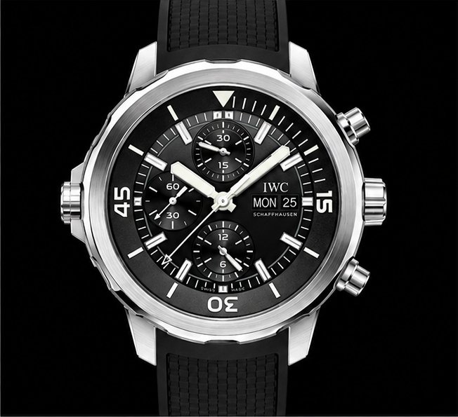 iwc aquatimer chronograph acciaio quadrante nero iwc aquatimer chronograph acciaio quadrante nero