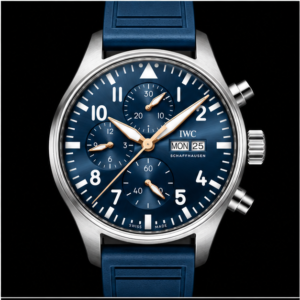 iwc pilot's watch chronograph quadrante blu day date