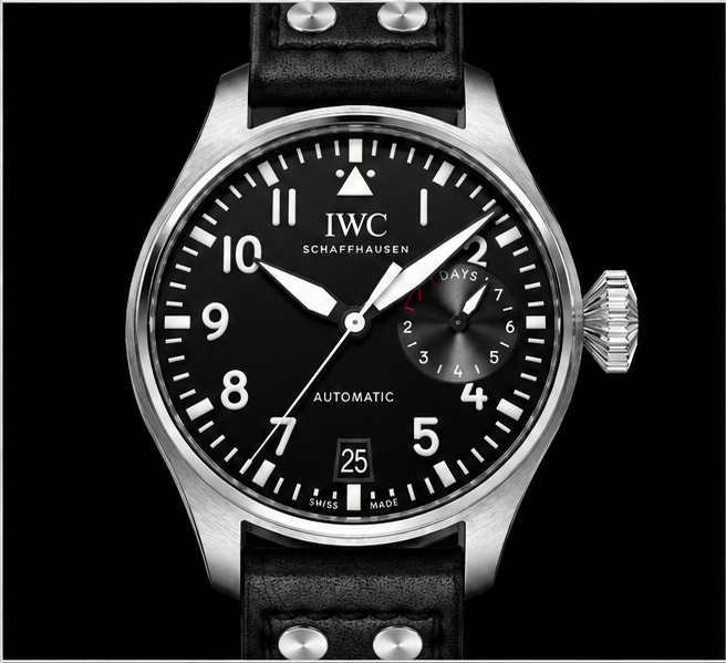 iwc big pilot's watch automatic 7 days power reserve nero