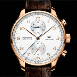iwc portugieser chronograph oro rosa quadrante bianco