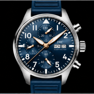 iwc pilot's watch chronograph quadrante blu cinturino blu