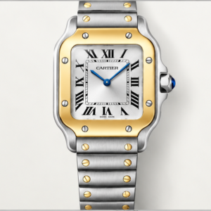 cartier santos bicolore acciaio e oro quadrante argentato