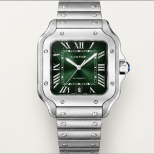 cartier santos automatico acciaio quadrante verde