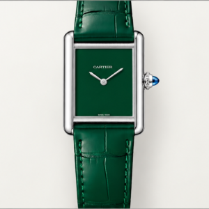 cartier tank must quadrante verde cinturino verde