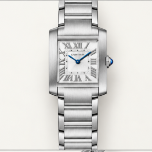 cartier tank française acciaio quadrante argento