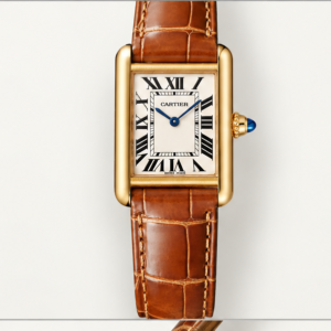 cartier tank louis oro giallo cinturino marrone