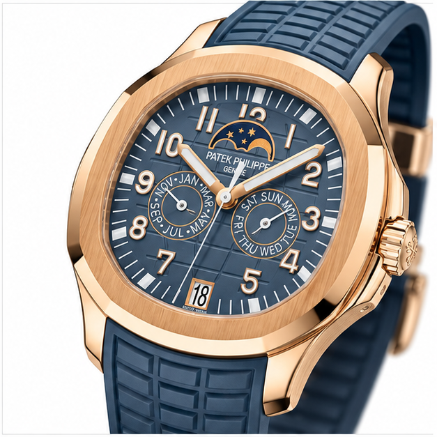 Patek Philippe Aquanaut Annual Calendar Oro Rosa Blu - immagine 2