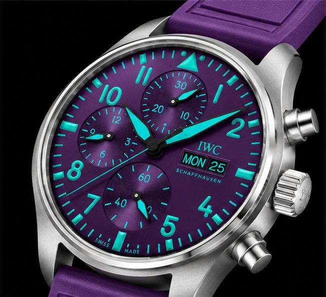 iwc pilot's watch chronograph viola turchese