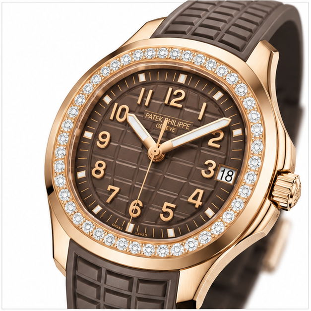 Patek Philippe Aquanaut Oro Rosa Diamanti Marrone - immagine 3