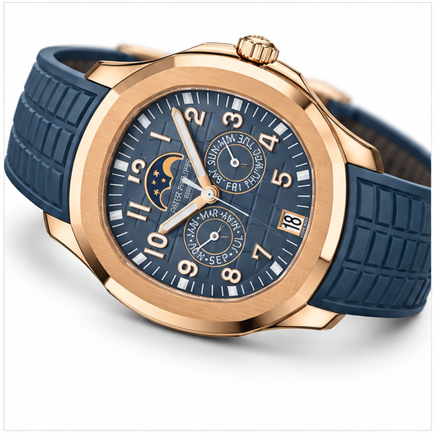 Patek Philippe Aquanaut Annual Calendar Oro Rosa Blu - immagine 3