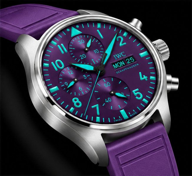 iwc pilot's watch chronograph viola turchese