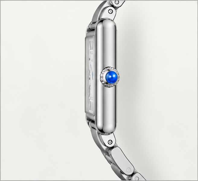 cartier tank must acciaio bracciale quadrante argento