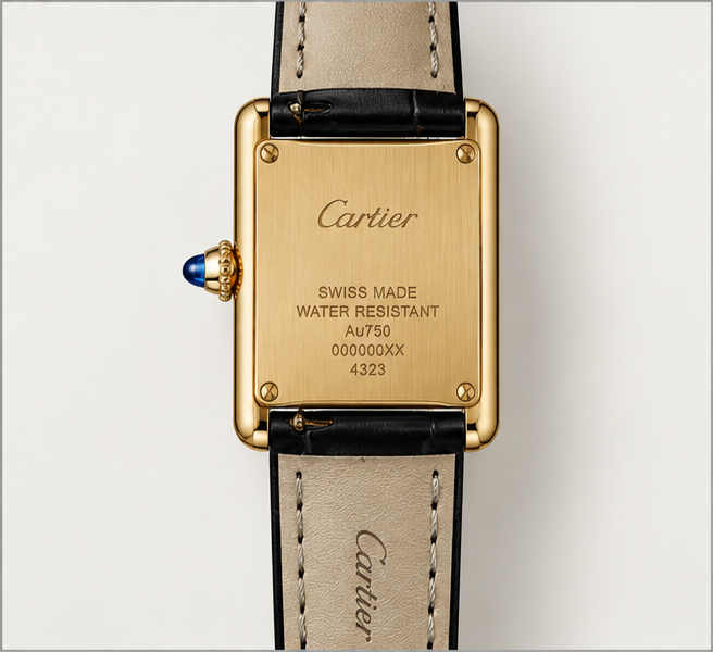 cartier tank louis cartier oro giallo quadrante oro cinturino nero