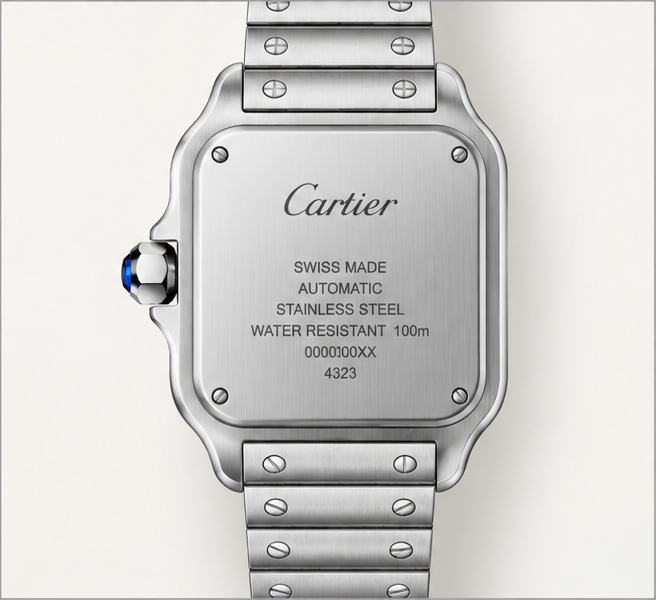cartier santos automatico acciaio quadrante nero