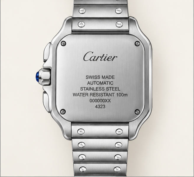 cartier santos chronograph automatico acciaio quadrante argento