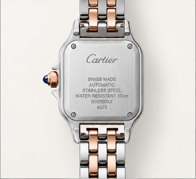cartier panthère bicolore quadrante bianco con lunetta pietre