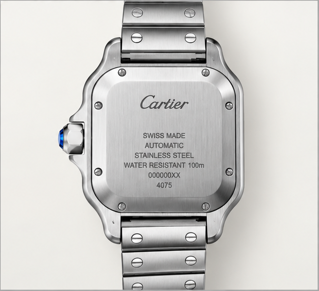 cartier santos automatico acciaio quadrante verde