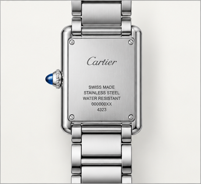 cartier tank must acciaio bracciale quadrante argento