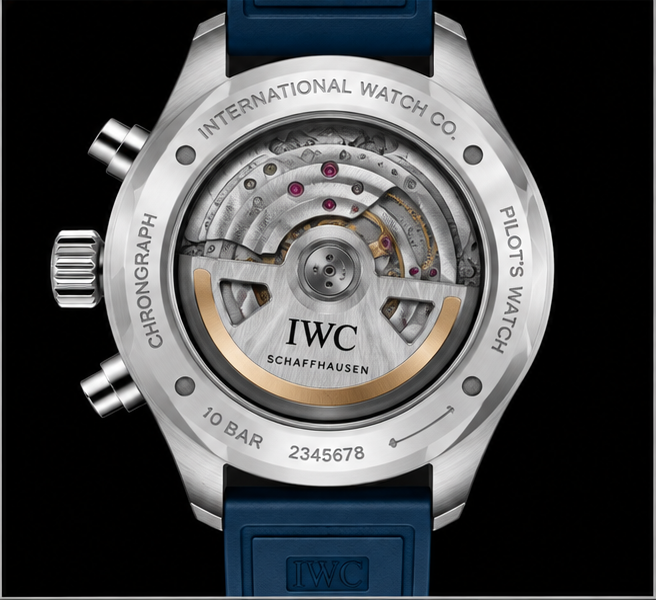 iwc pilot's watch chronograph quadrante blu cinturino blu
