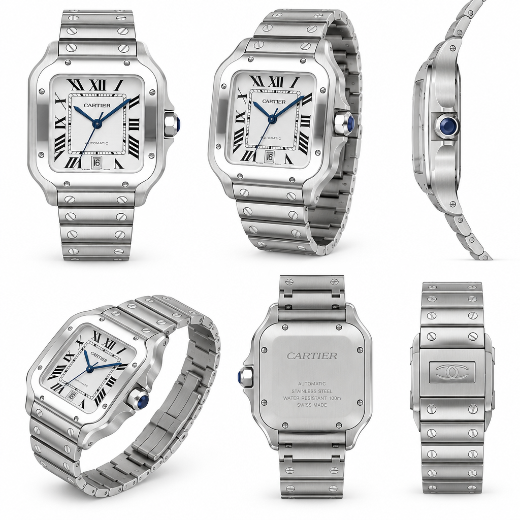 Cartier Santos di Cartier Acciaio Quadrante Bianco - immagine 3