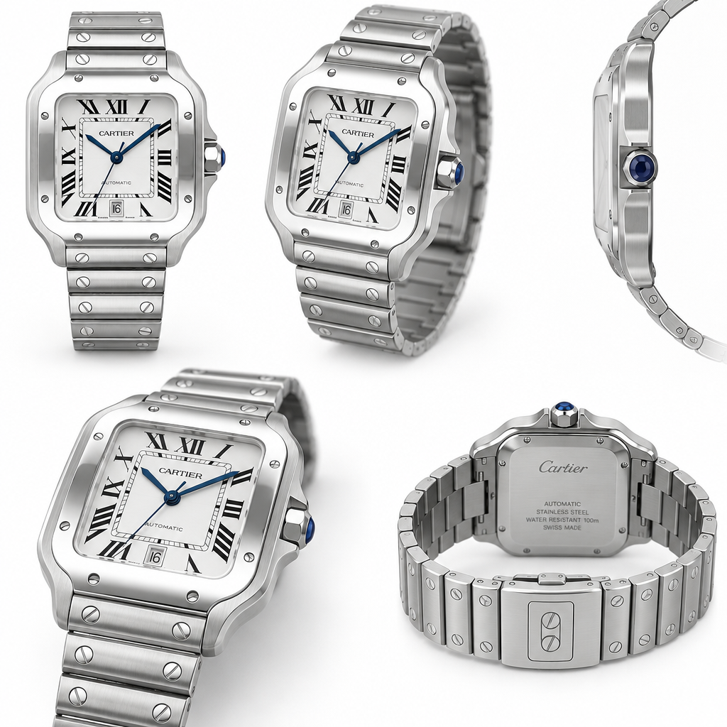 Cartier Santos di Cartier Acciaio Quadrante Bianco - immagine 4