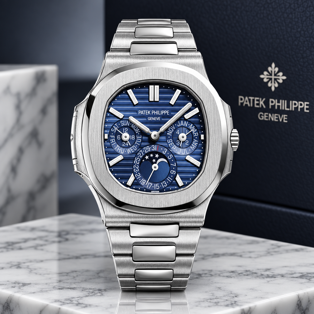 Patek Philippe Nautilus Calendario Perpetuo Quadrante Blu - immagine 2