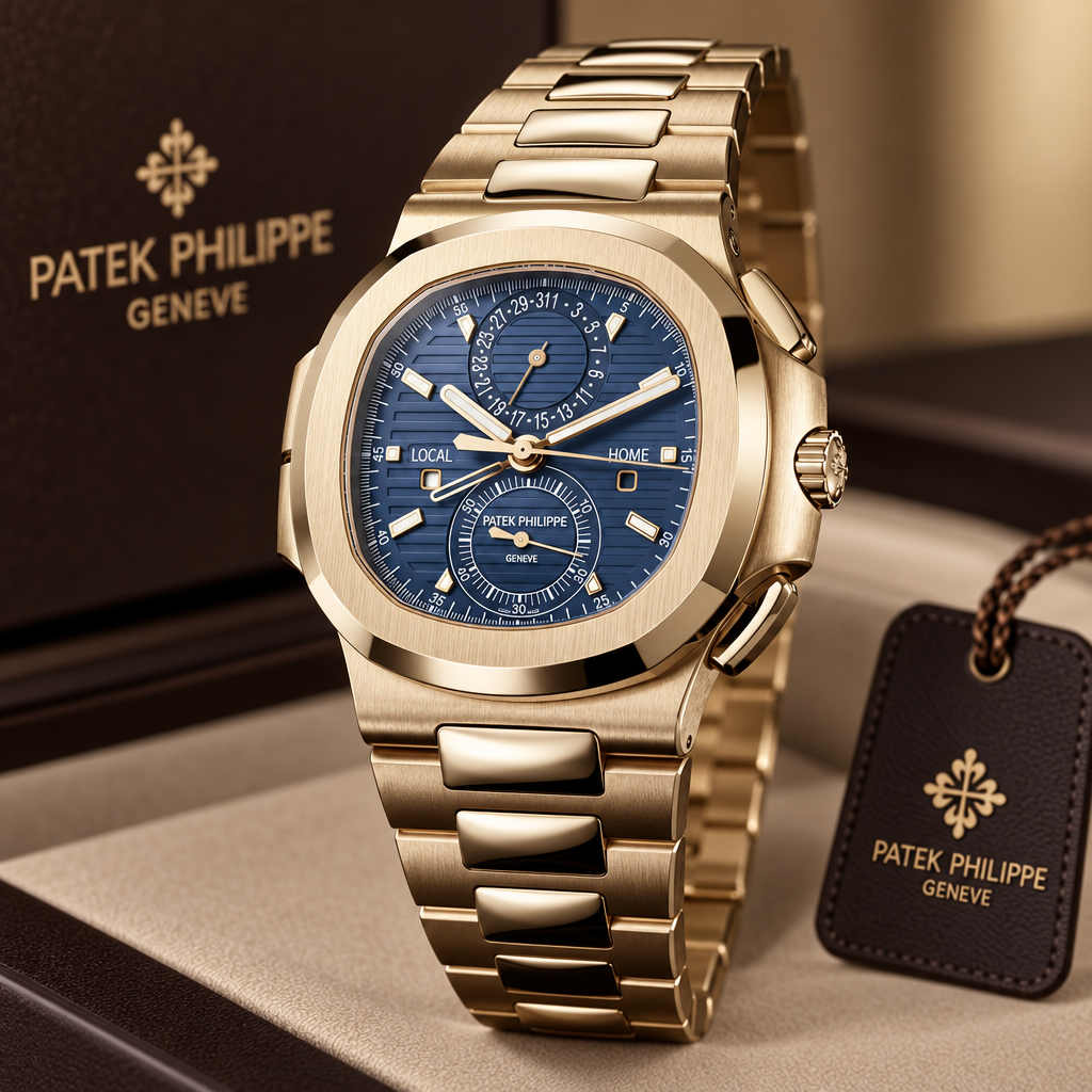 Patek Philippe Nautilus Oro Quadrante Blu Cronografo - immagine 3